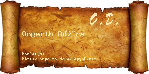 Ongerth Dóra névjegykártya